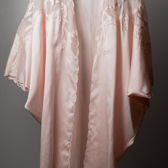 Pink Satin Slip Dress and Pink Satin Robe - Picture 3 of 5